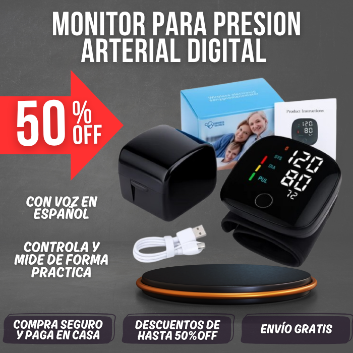 MONITOR DE PRESION ARTERIAL DE MUÑECA - CON VOZ EN ESPAÑOL + ENVIO GRATIS 🎁