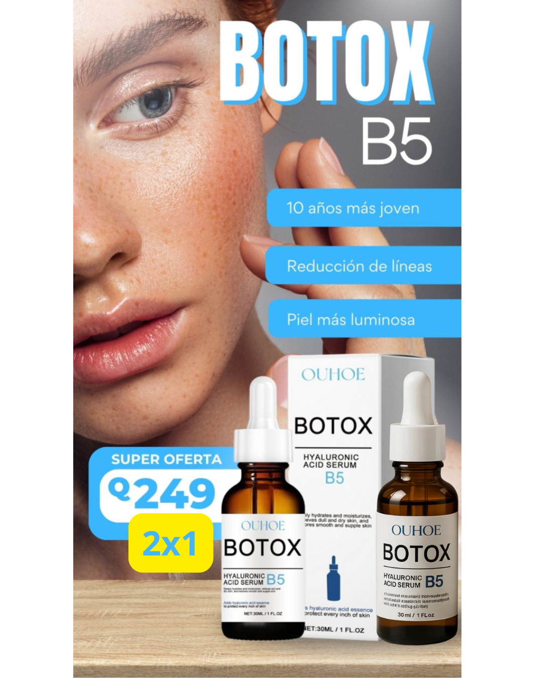 OFERTA 2X1 🔴 Botox B5 Ácido Hialurónico — Piel Firme y Radiante + ENVIO GRATIS 🎁