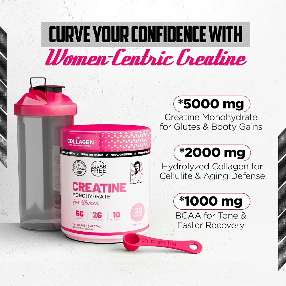CREATINE MONOHYDRATADA ORIGINAL PARA MUJERES 🍑 3 EN 1 (+COLAGENO) + ENVIO GRATIS 🎁